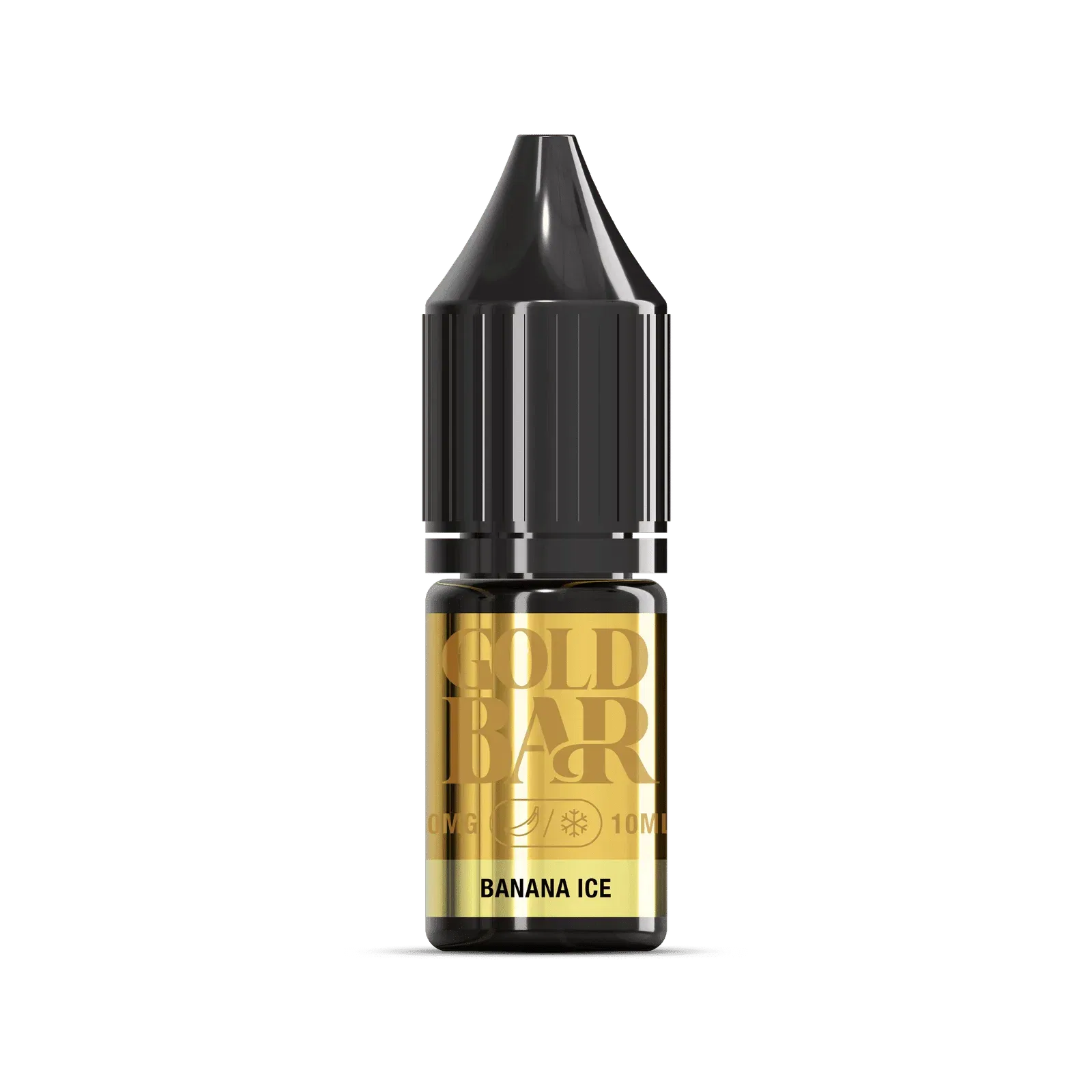 Botella de Gold Bar e-líquido tipo sales de nicotina sabor platano hielo, banana ice
