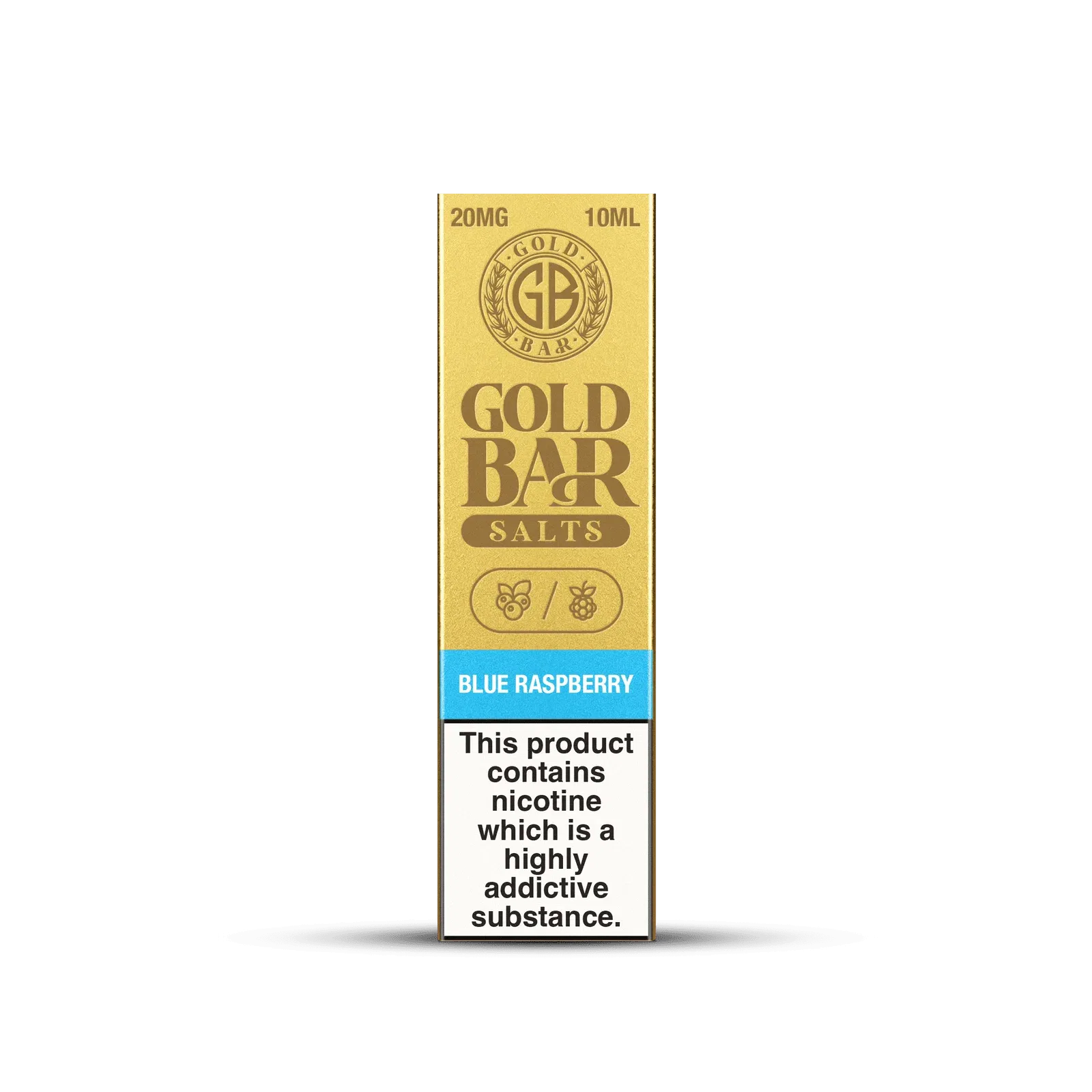 Embalaje de Gold Bar e-líquido tipo sales de nicotina sabor frambuesa hielo, Blue Raspberry, Blue Razzberry Ice