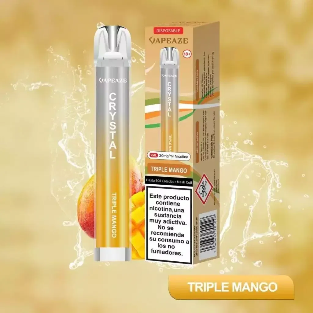 Vapeaze Desechable 600 caladas sabor mango triple, triple mago