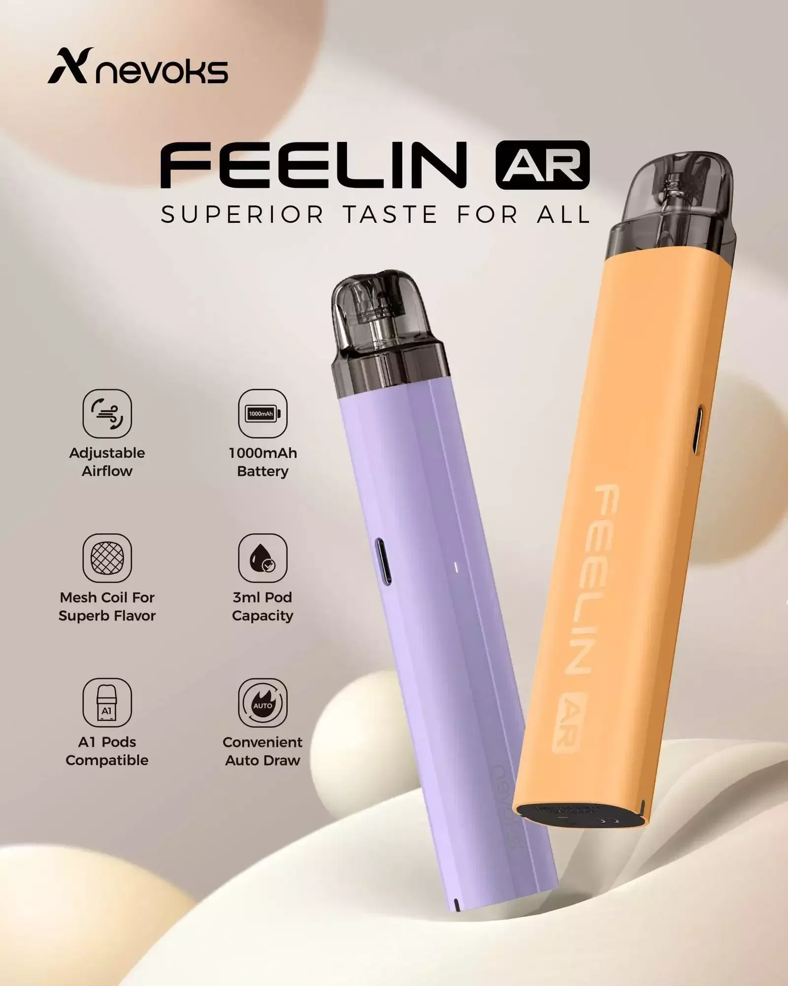 Nevoks Feelin AR cartel vaper rellenable Feelin AR