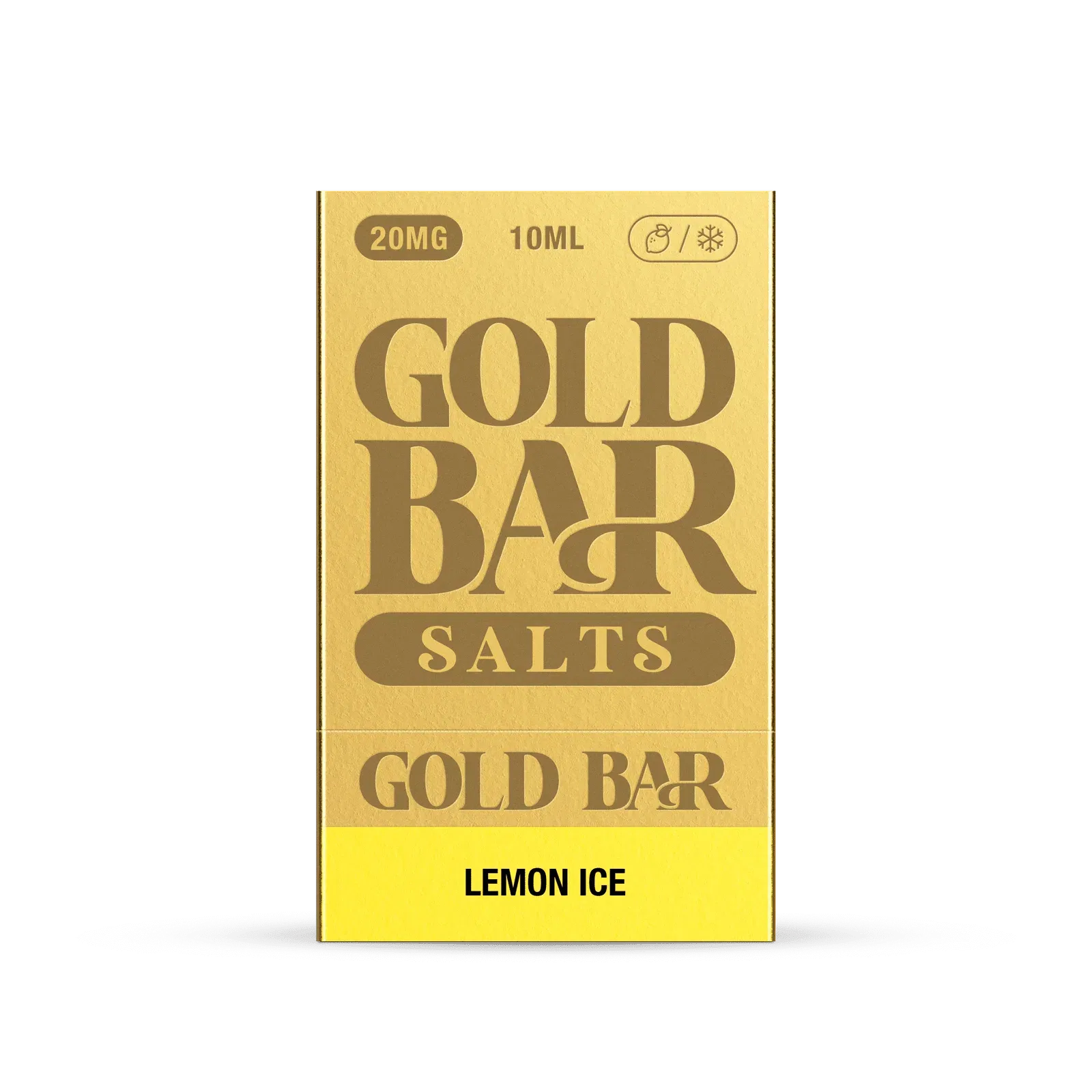 Detalle del Embalaje de Gold Bar e-líquido tipo sales de nicotina sabor limón hielo, lemon ice