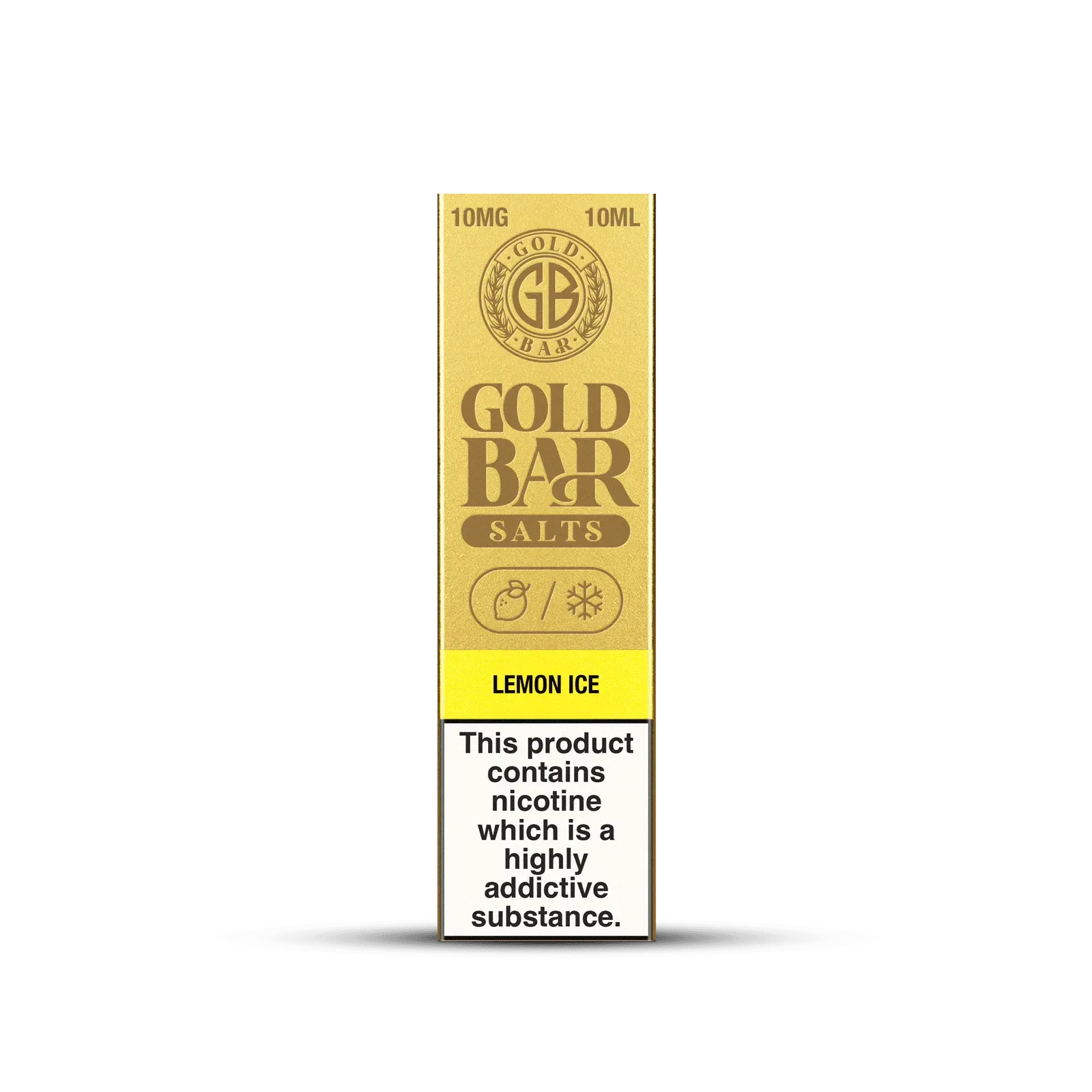 Embalaje de Gold Bar e-líquido tipo sales de nicotina sabor limón hielo, lemon ice