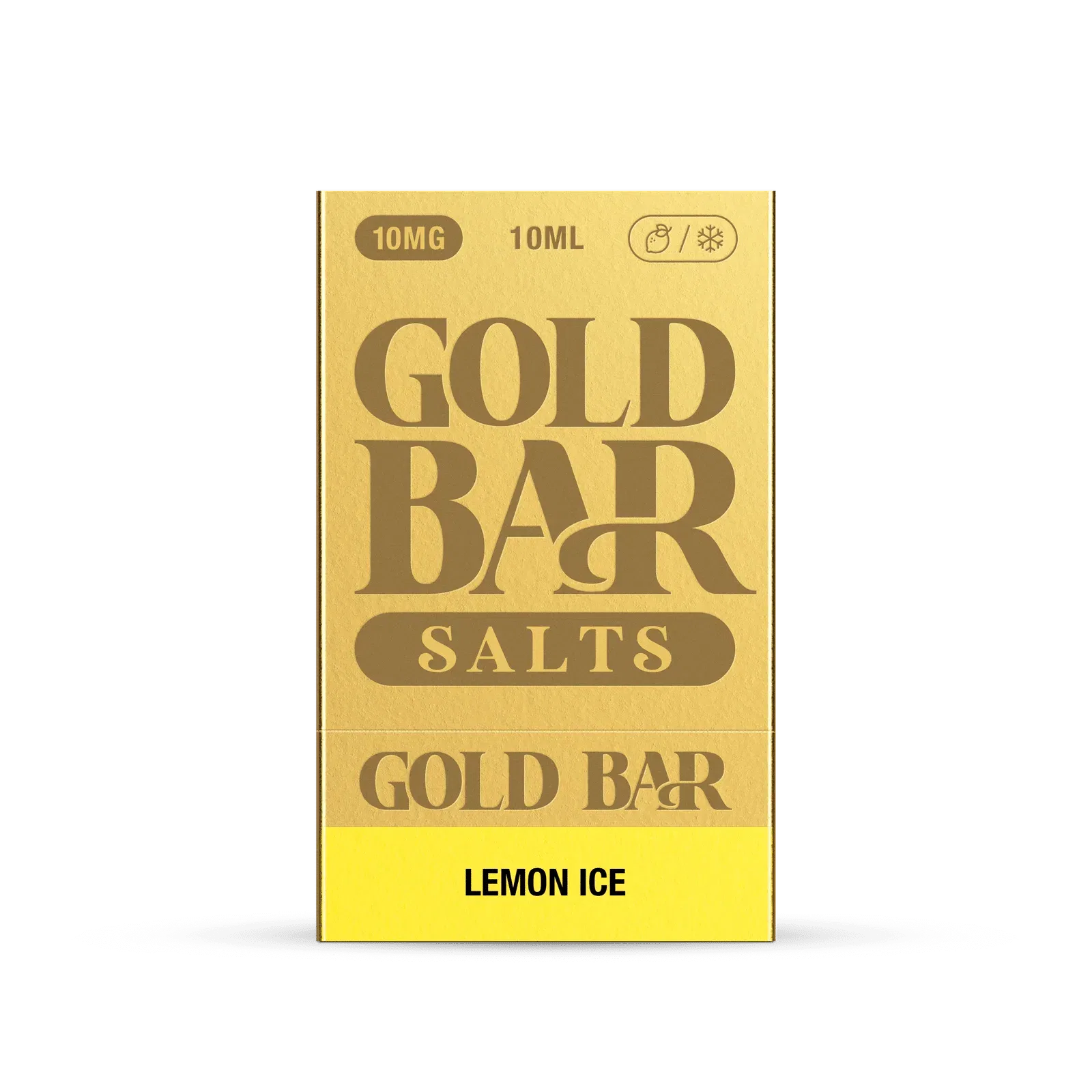 Detalle del Embalaje de Gold Bar e-líquido tipo sales de nicotina sabor limón hielo, lemon ice