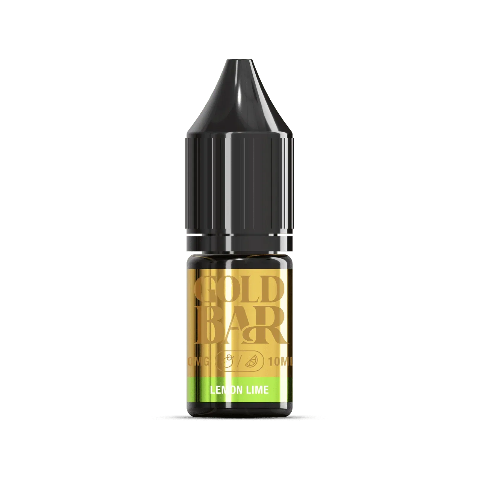 Botella de Gold Bar e-líquido tipo sales de nicotina sabor limón lima, lemon lime