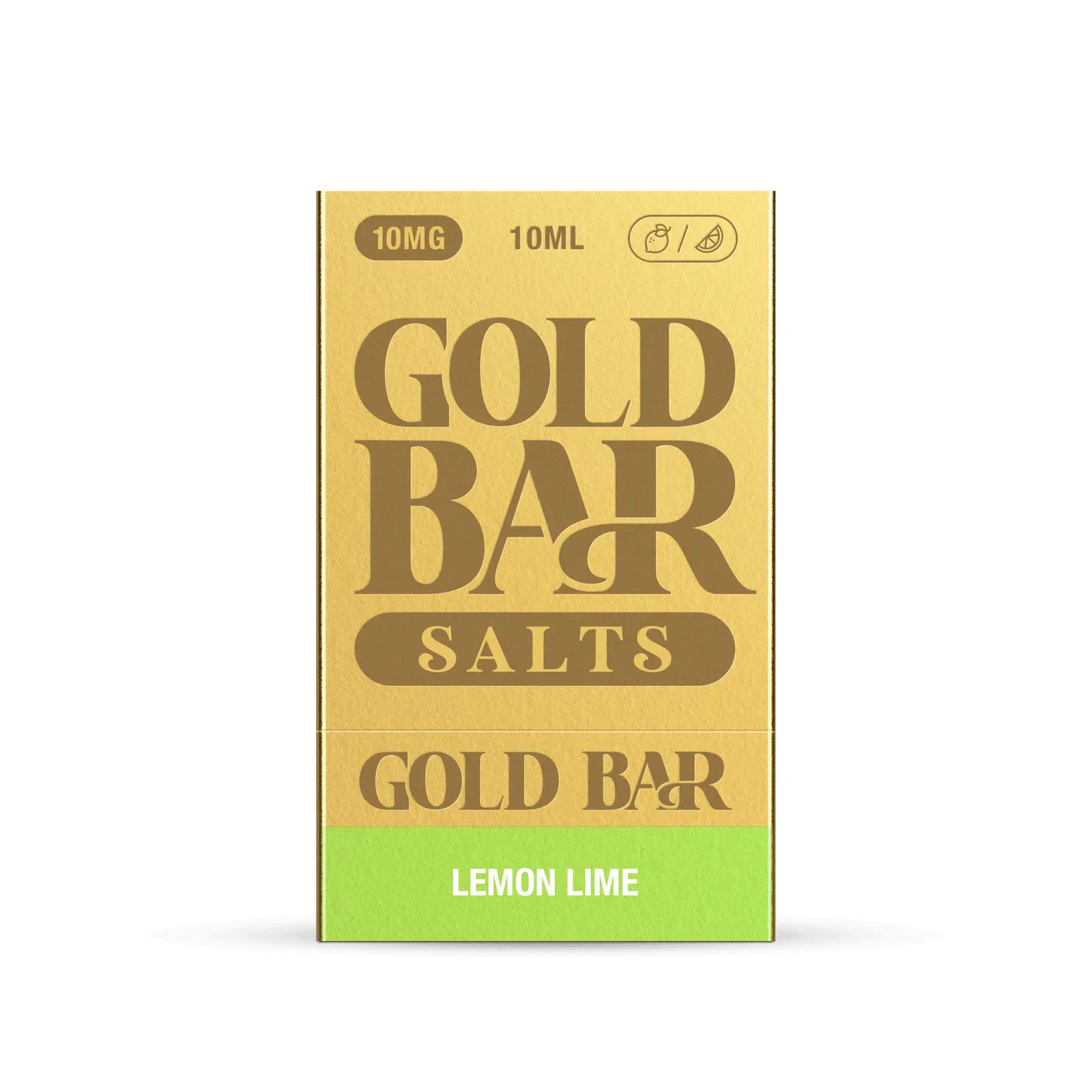 Detalle del Embalaje de Gold Bar e-líquido tipo sales de nicotina sabor limón lima, lemon lime
