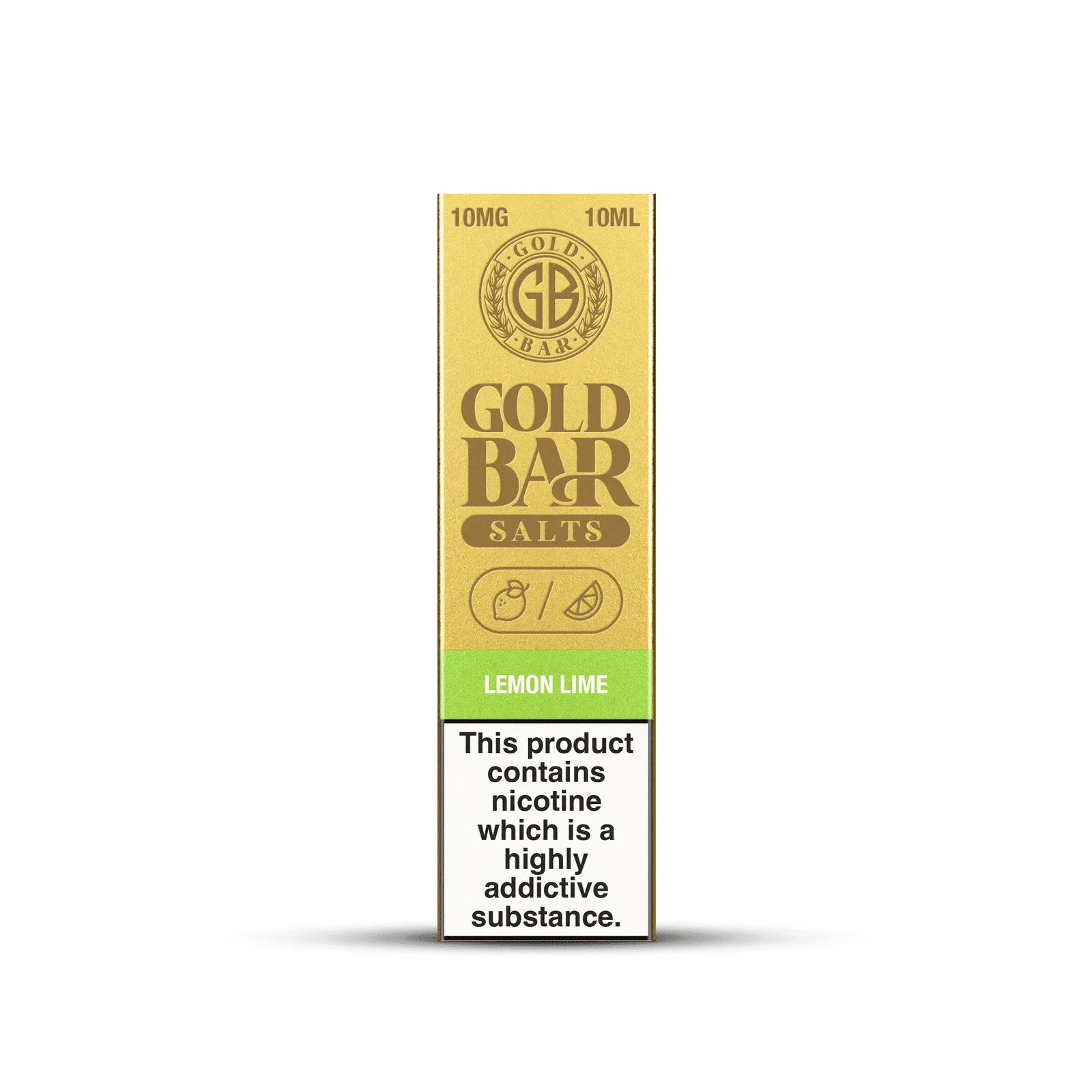 Embalaje de Gold Bar e-líquido tipo sales de nicotina sabor limón lima, lemon lime