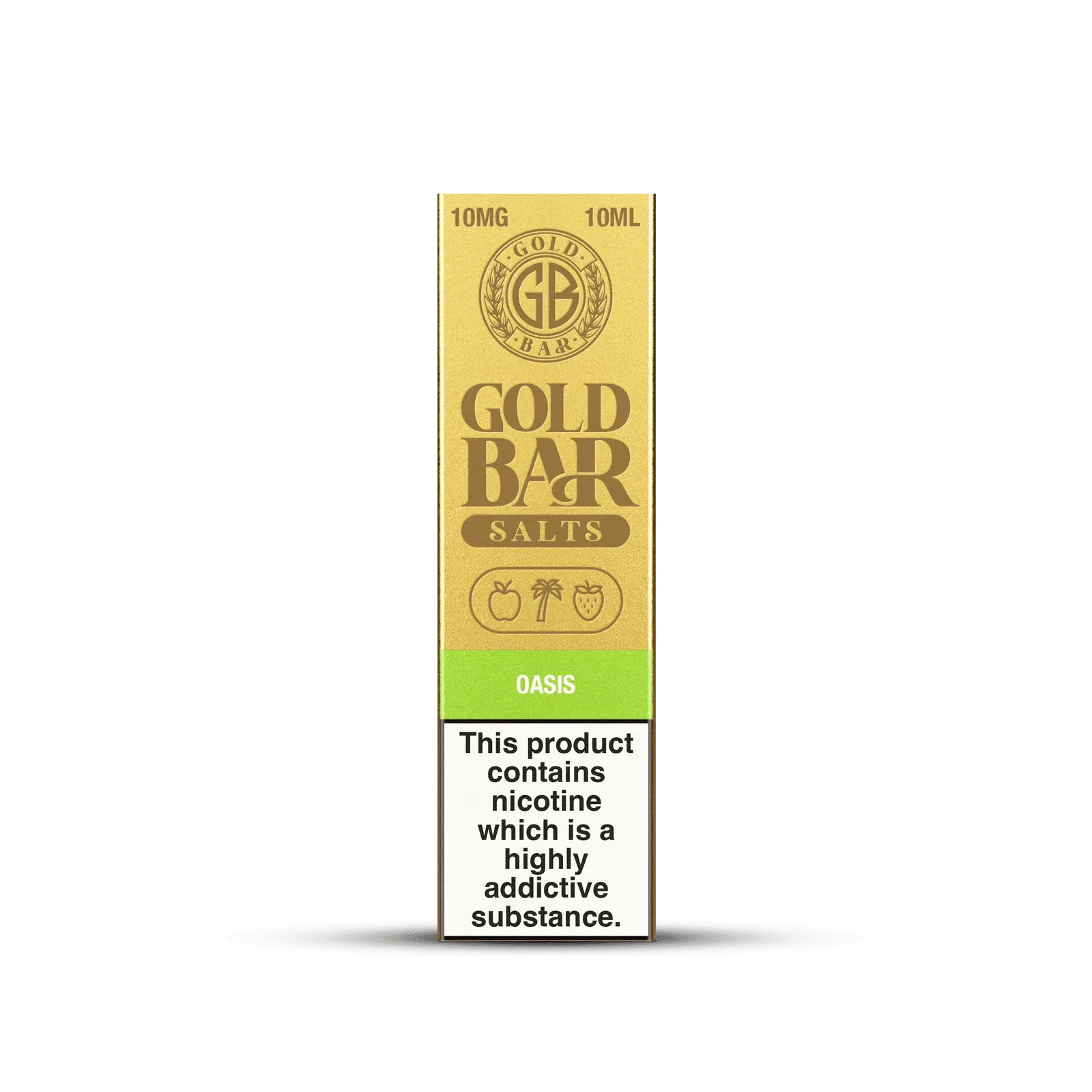 Embalaje de Gold Bar e-líquido tipo sales de nicotina sabor Oasis, Piña, mango, maracuyá, bayas mixtas, hielo, Pineapple, Mango, Passionfruit, mixed berries, Ice