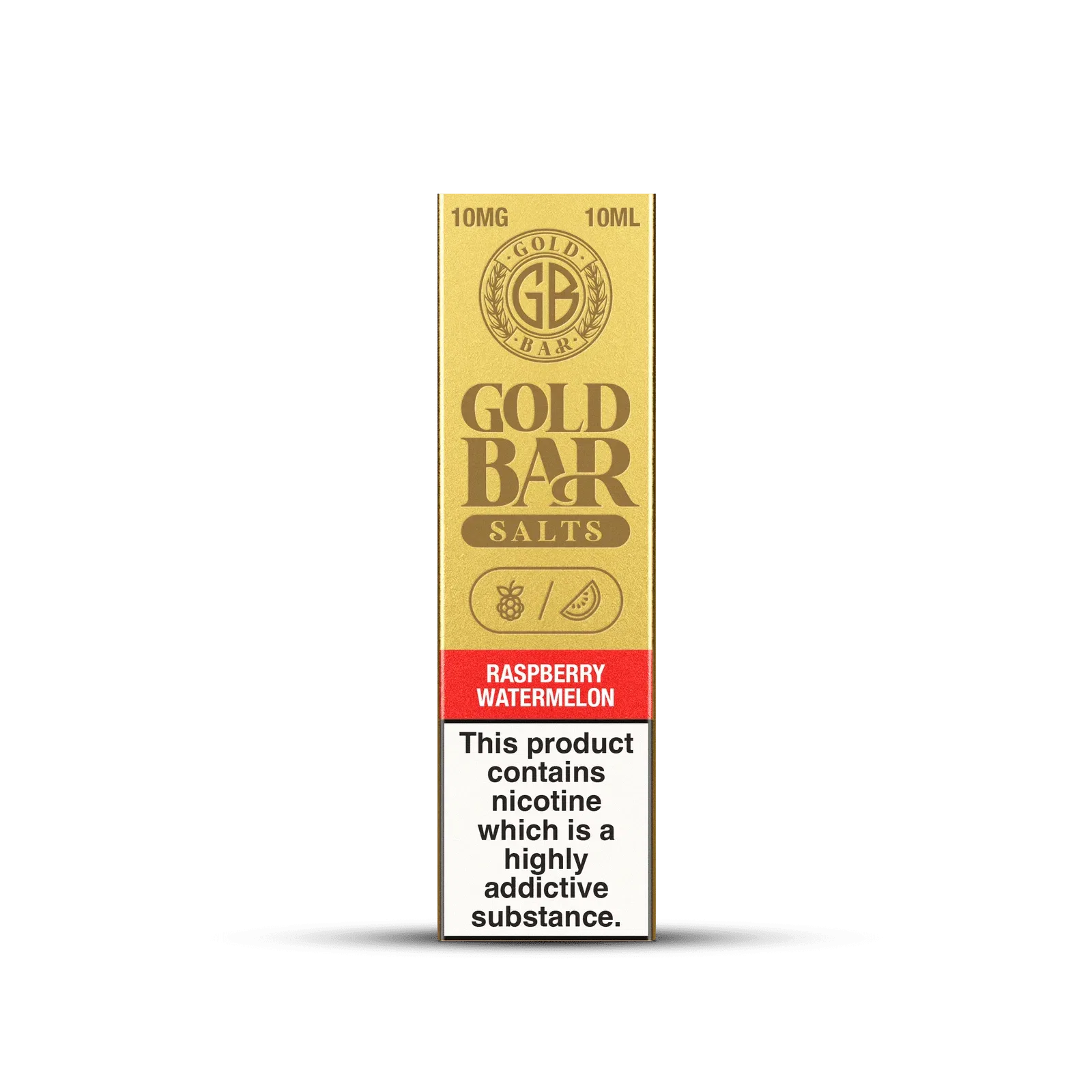 Embalaje de Gold Bar e-líquido tipo sales de nicotina sabor frambuesa sandía, raspberry watermelon