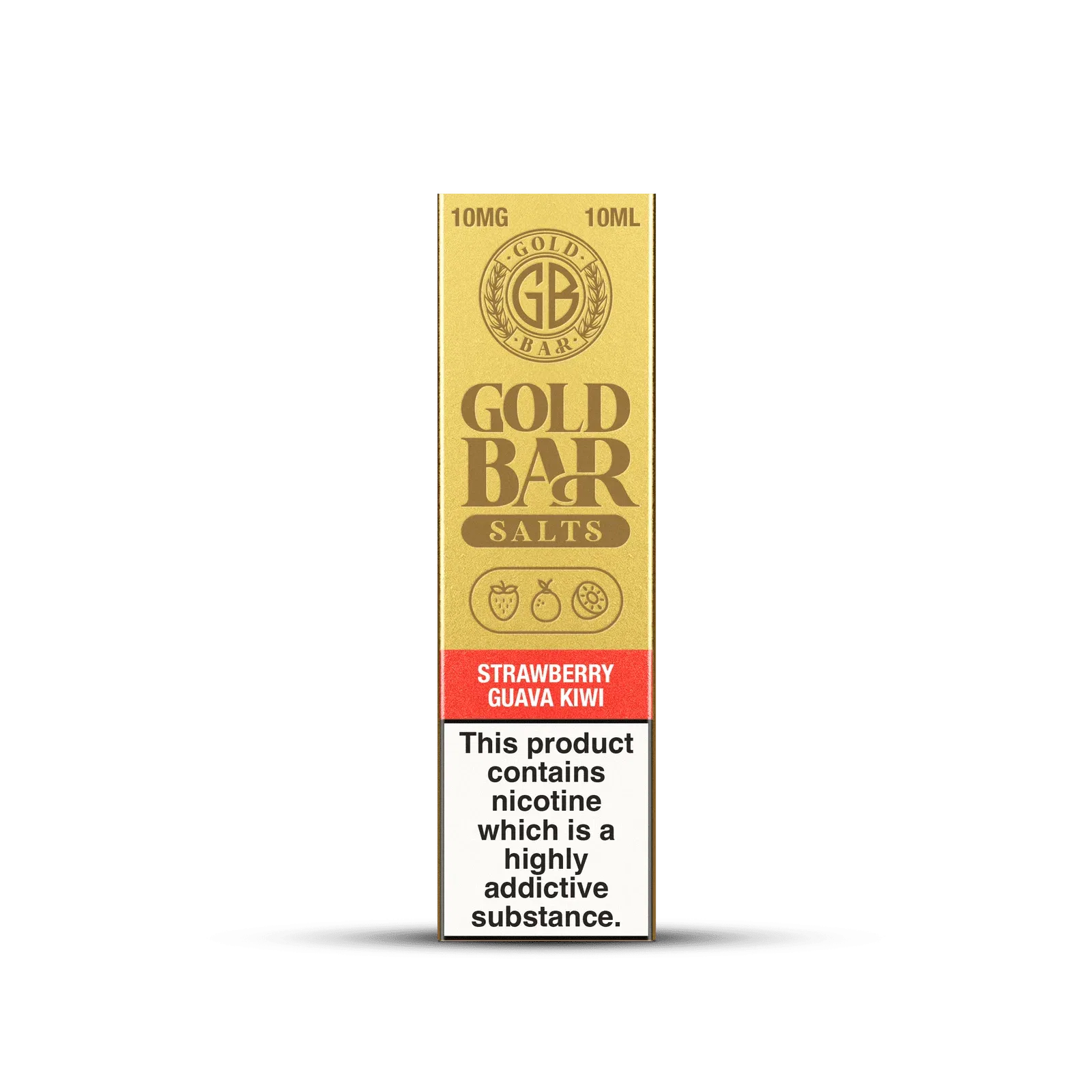 Embalaje de Gold Bar e-líquido tipo sales de nicotina sabor guava kiwi, guayaba kiwi