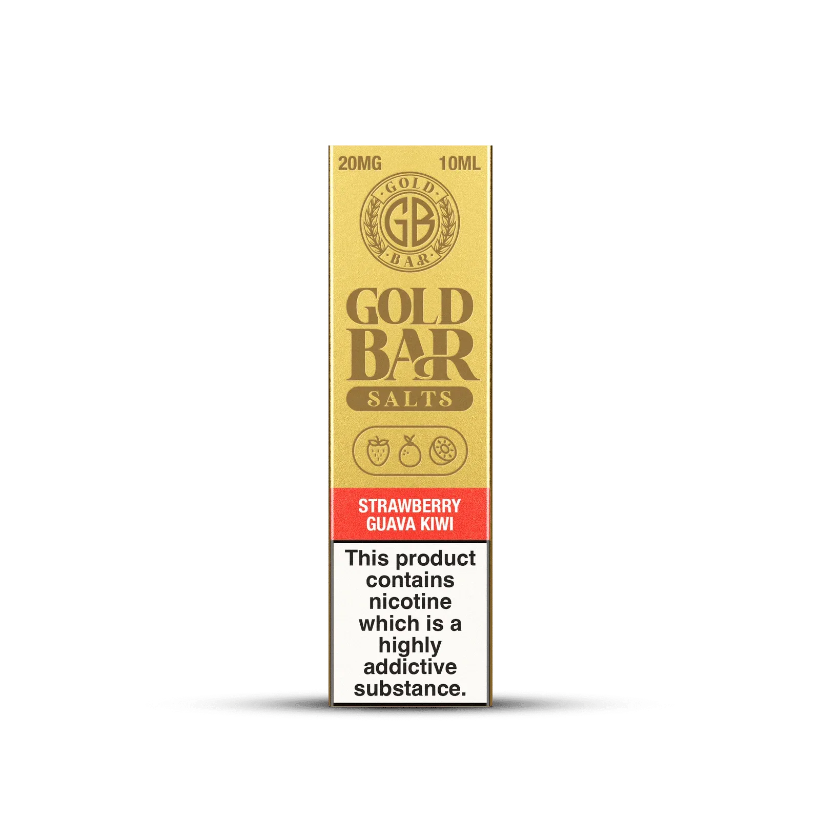 Embalaje de Gold Bar e-líquido tipo sales de nicotina sabor guava kiwi, guayaba kiwi