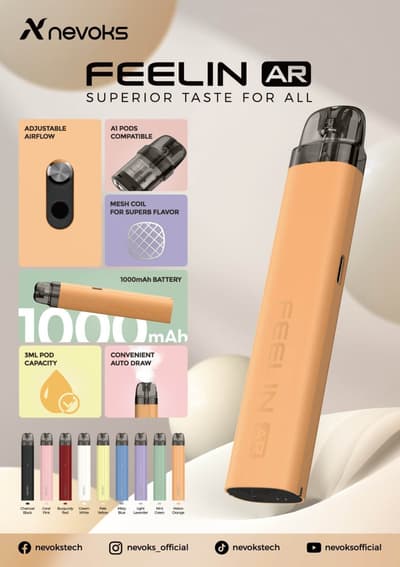 Nevoks especificaciones del vaper rellenable Feelin AR
