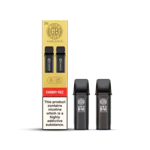 Gold Bar Reload, Cartuchos de Recambio para el Vaper Recargable, cartucho cerrado, closed pos system, sabor refresco de cereza, Cherry Fizz, 2 piezas