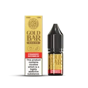 Embalaje y Botella de Gold Bar E-líquido tipo Sales de nicotina Strawberry Watermelon, Fresa Sandía