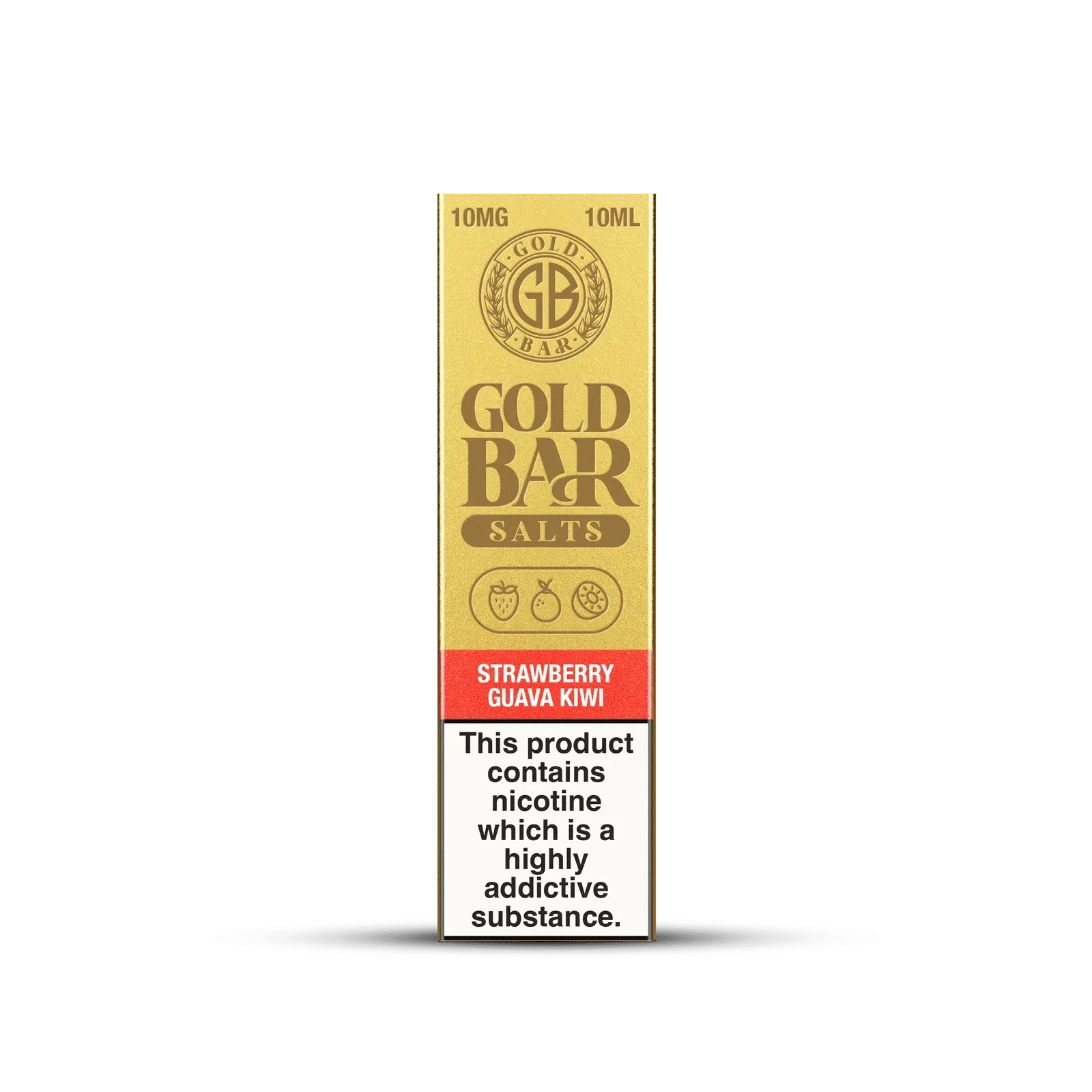 Embalaje de Gold Bar e-líquido tipo sales de nicotina sabor guava kiwi, guayaba kiwi