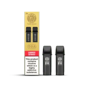 Gold Bar Reload, Cartuchos de Recambio para el Vaper Recargable, cartucho cerrado, closed pos system, sabor bayas de verano, Summer Berries, 2 piezas