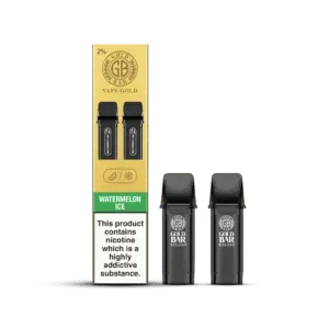 Gold Bar Reload, Cartuchos de Recambio para el Vaper Recargable, cartucho cerrado, closed pos system, sabor sandía y hielo, Watermelon Ice, 2 piezas
