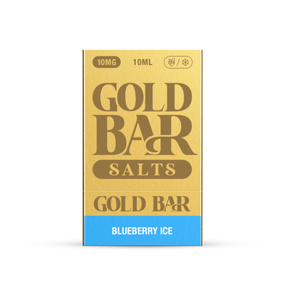 Detalle del Embalaje de Gold Bar e-líquido tipo sales de nicotina sabor arandanos hielo, Blueberry Ice