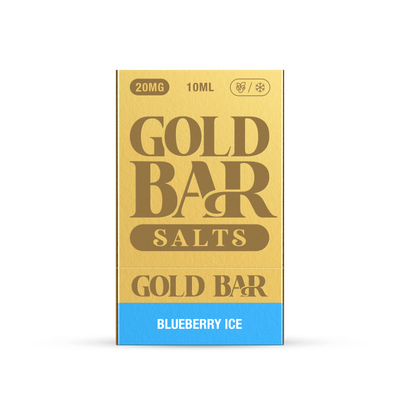 Detalle del Embalaje de Gold Bar e-líquido tipo sales de nicotina sabor arandanos hielo, Blueberry Ice